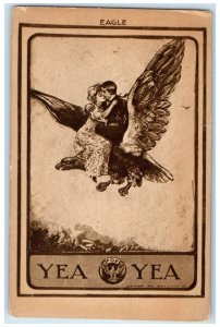 c1910's Eagle Couple Romance Yea Yea Fraternal Organization Antique Postcard