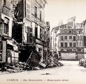 Paris France WW1 War Ruins Downtown Beaurepaire St 1910s Postcard Verdun PCBG12A