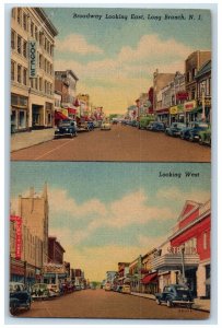 c1940 Broadway Looking East West Long Branch New Jersey Vintage Antique Postcard