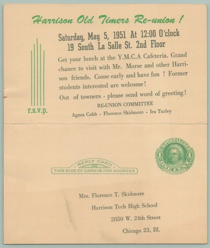 Chicago~1951 Harrison Tech HS Old Timers Reunion~Skidmore~Morse~Cobb~Turley~YMCA