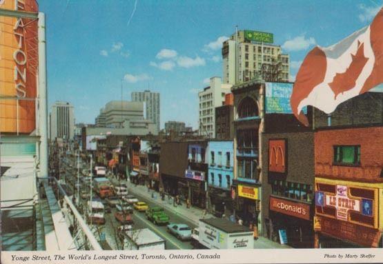 Yonge Street Canada Canadian McDonalds Strip Show Postcard