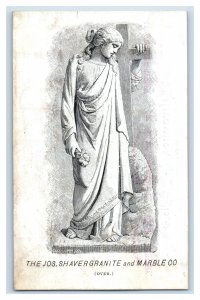 1870's Jos Shaver Steam Marble Works Italian Statuary Milwaukee Trade Card P54 