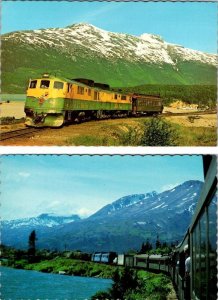 2~4X6 Postcards Canada  WHITE PASS & YUKON RAILROAD TRAIN Whitehorse~Skagway
