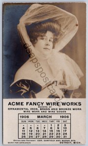 K51/ Detroit Michigan RPPC Postcard c1910 Acme Fancy Wire Co Advertisement 70