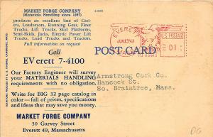 Everett MA Market Forge Company Load-Veyors Advertising Linen Postcard