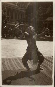 Phnom Penh Cambodia Native Woman Dancer Dancing & Costume c1910 RPPC #2