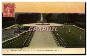 Postcard Old Saint Germain En Laye Perspective From L & # 39Avenue Des Loges