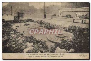 Old Postcard Paris Arc de Triomphe Etoile Tomb of the Unknown Soldier and Rem...