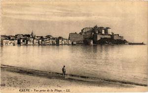 CPA CORSE CALVI - Vue prise de la Plage (711499)