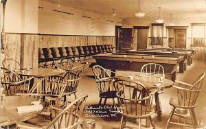 Brattleboro VT Pool Room Billiards Spitoon Odd Fellows Temple RPPC  Postcard