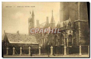 Old Postcard Bruges Portal Notre Dame