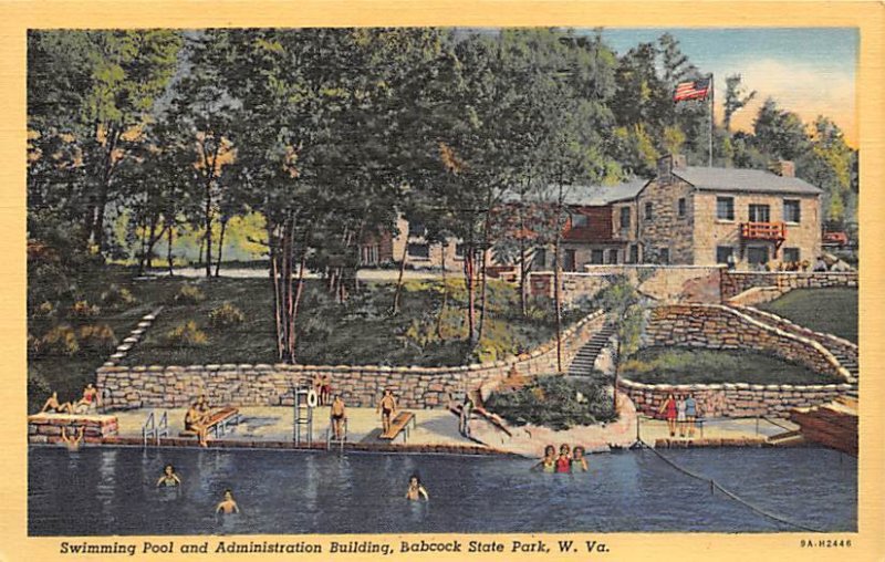 Swimming Pool, Administration Building - Babcock State Park, West Virginia WV  