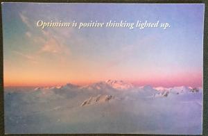 Postcard Unused “Optimism is...” Dr Norman V Peale Mountains  LB