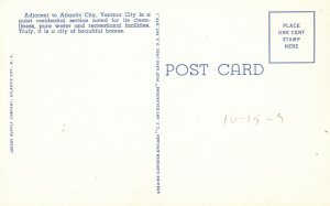 Vintage Postcard View Ventnor Pier Ventnor City Residential Section New Jersey