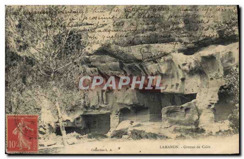 Postcard Old Caves Lamanon Cales