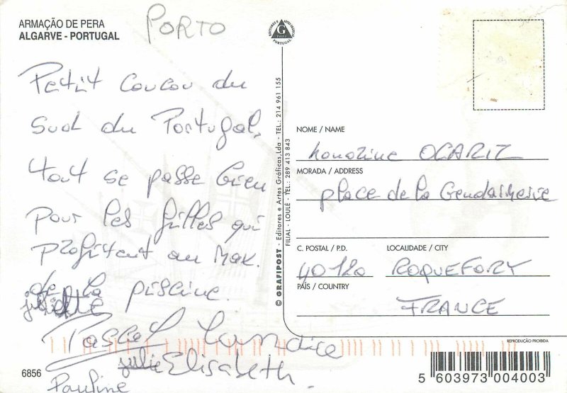 Portugal Postcard Algarve Armacao de Pera different aspects