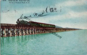 On Line of Southern Pacific R.R. Lucin Cut-Off Great Salt Lake Postcard PC231