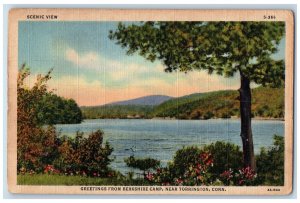 c1950's Greetings From Berkshire Camp Lake Mountain Near Torrington CT Postcard 