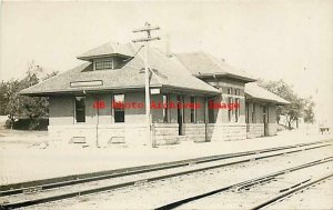 Depot, Minnesota, Owatonna, RPPC, Chicago Rock Island & Pacific Railroad