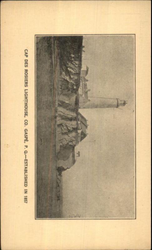 Gaspe Quebec Cap Des Rosier Lighthouse c1915 Postcard