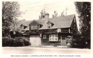 Vintage Postcard Coach House Longfellow's Wayside Inn So. Sudbury Massachusetts