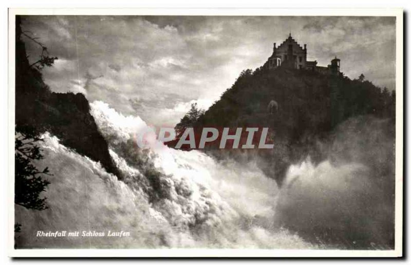 Old Postcard Schloss Laufen Rheinfall Mit