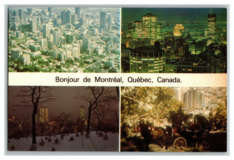 Bonjour de Montreal Quebec Canada Multi View Postcard Continental View Card 