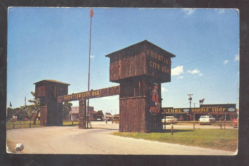 OKLAHOMA CITY OKLAHOMA ROUTE 66 FRONTIER CITY ENTRANCE VINTAGE POSTCARD