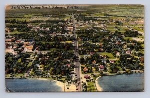 AERIAL VIEW LOOKING NORTH PALMETTO FLORIDA POSTCARD (1940s)