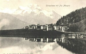 Switzerland Silvaplana Mit Piz Margna Vintage Postcard 03.70