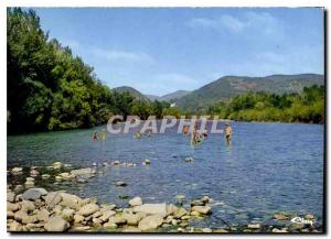 Postcard Modern Gard Anduze Camping Le Castel Rose caravanning facing the doo...