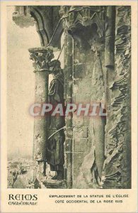 Old Postcard Reims Cathedrale location of the statue of the church western co...