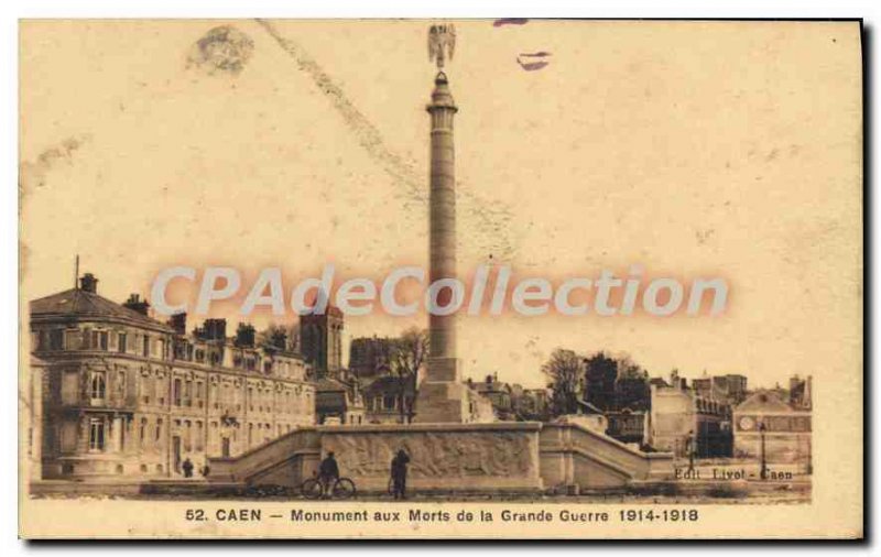 Old Postcard Caen war memorial of the Great War 1914 1918