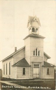 Postcard RPPC C-1910 Iowa Aurora Baptist Church roadside 23-13034
