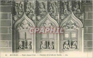 Old Postcard Bourges Palais Jacques Coeur Fireplace Room of Des Gardes