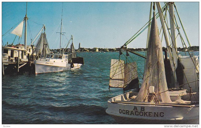 Shrimp Boats at Anchor,  Ocracoke Island,  North Carolina,  40-60s