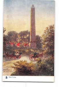 New York City NY Tucks Oilette Postcard 1907-1915 Central Park The Obelisk