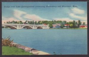 Bridge over Lake Quinsigamond,Shewbury & Worcester Postcard 