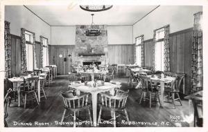 C52/ Robbinsville North Carolina NC RPPC Postcard c50s Dining Snowbird Mt Lodge