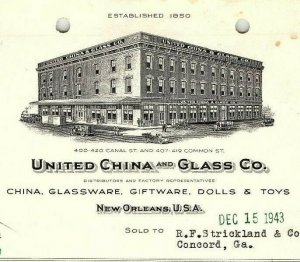 1943 United China and Glass Co. New Orleans LA China Glassware Dolls Toys 5-120