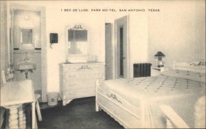 San Antonio Texas TX De Luxe Park Motel Mid-Century Modern Vintage Postcard