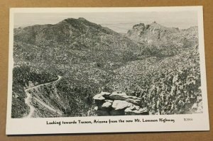 UNUSED RPPC POSTCARD - LOOKING TOWARD TUCSON FR NEW MT. LEMMON HIGHWAY, ARIZONA