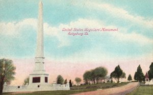 Vintage Postcard 1910's United States Regulars' Monument Gettysburg Pennsylvania