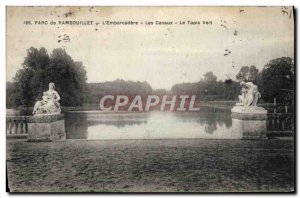 Old Postcard Park Rambouillet L & # 39Embarcadere Canals Green Carpet