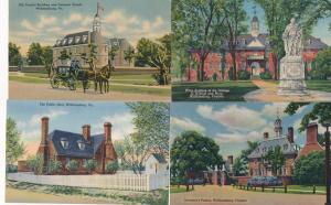 (4 cards) Historic Williamsburg VA Virginia Capitol Gaol Wren Building Palace