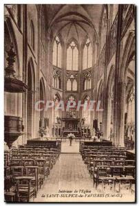 Old Postcard Interior of the Church of Saint Sulpice de Favieres (S and O)