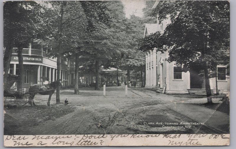 Chautauqua, N.Y., Clark Ave. Toward the Amphitheatre - 1906