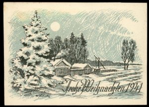 3rd Reich Germany 1941 Panzerjaeger Abt 33 Weihnacht Christmas Card FELDP 100561