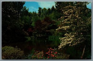 Postcard Victoria BC cc1970s Lake In The Sunken Gardens Butchart Gardens