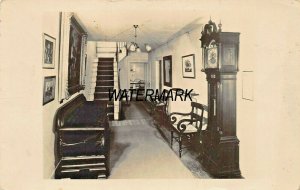 FARMINGTON CT~MISS PORTER'S LODGE-PERIOD FOYER~1945 REAL PHOTO POSTCARD